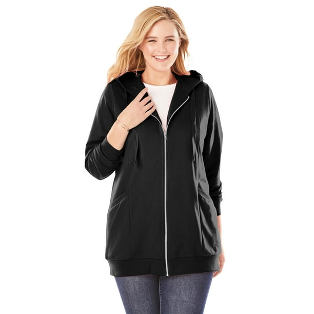 women's tunic hoodie zip up