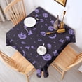 thumbnail image 2 of Purple Halloween Ghosts Skulls and Bats Square Tablecloth,Waterproof Square Table Cover,Wipeable Spillproof Washable Table Cover for Home Kitchen Party Decor 60"x60"(152x152cm), 2 of 6