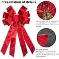 thumbnail image 3 of Large Christmas Bow for Wreath, Xmas Red Velvet Bows Winter Holiday Tree Topper Bow for Front Door Wall Indoor Outdoor Christmas Party Decoration Supplies, 3 of 15