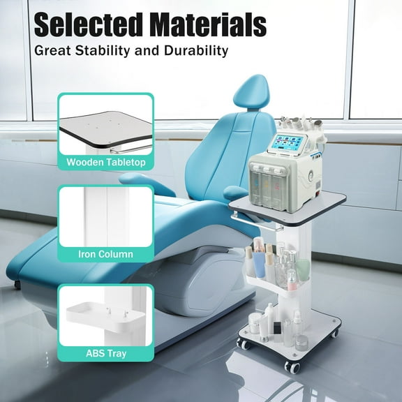 3 Tier Beauty Salon Stand Rolling Cart SPA Beauty Machine Holder Trolley for salons, shops, beauty salons