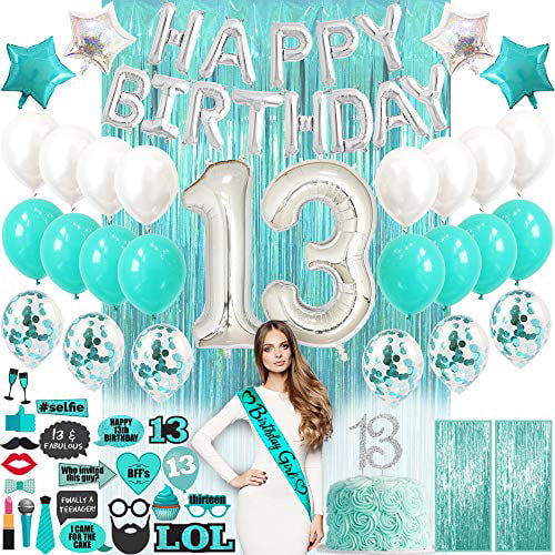 13th Birthday Decorations for Girls with Photo Props | Teen Girl Teen ...