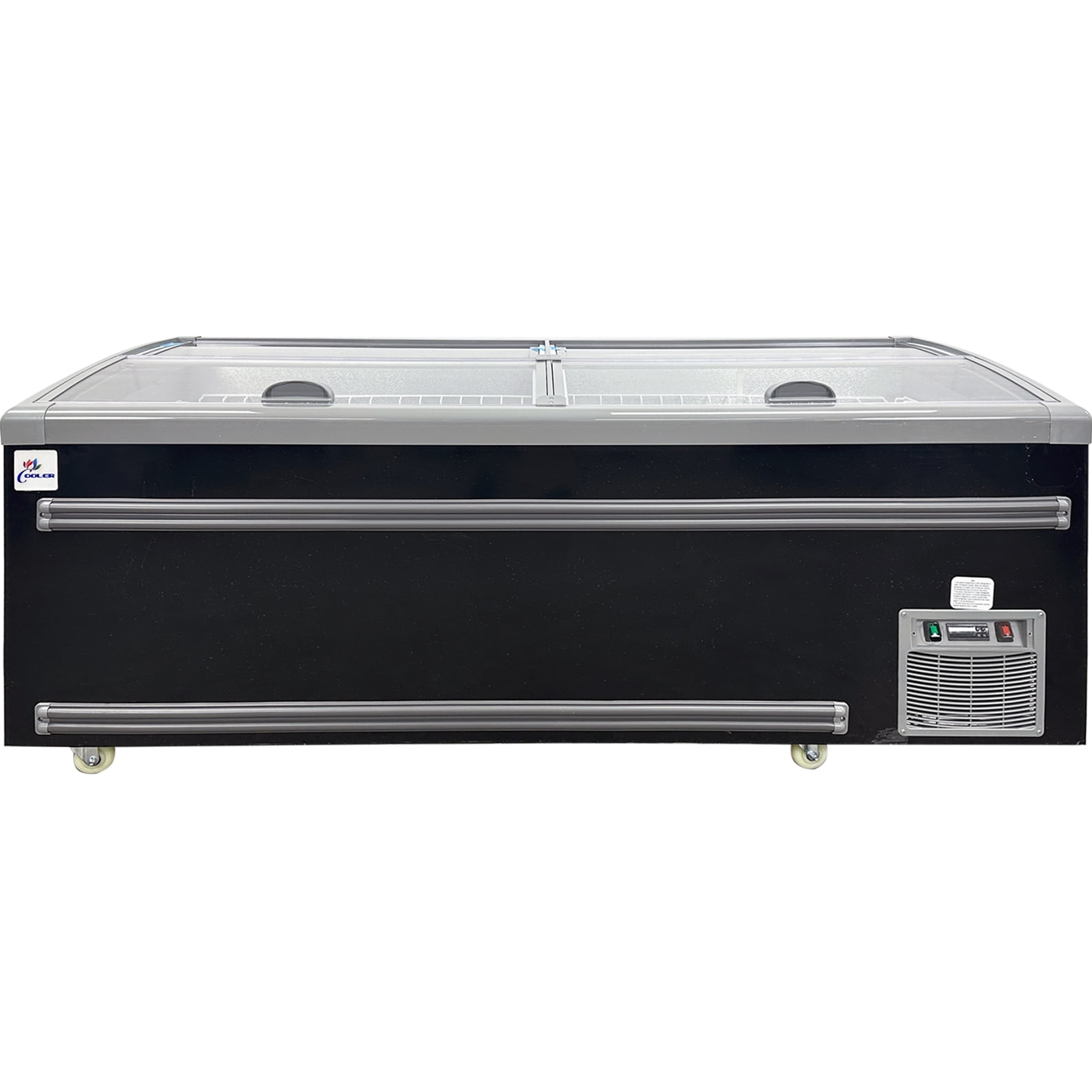 83” Commercial 30 Cu. Ft. Island Display Freezer, Sliding Glass Lid Supermarket Case, NSF Certified