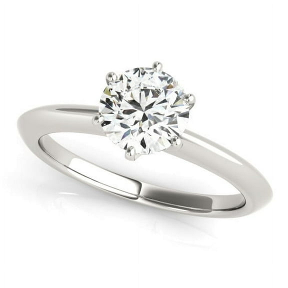 Diamond Engagement Ring set in 14K White, Yellow or Rose Gold with 3/4 Cttw of Natural Round Shape Diamonds. Complimentary Designer Gift Box and Appraisal Certificate