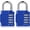 Blue (3.15 Inch), variant on Combination Padlock Locker Lock, 4 Digit Combo Lock for Locker, Gym, School, Luggage, Gate, Suitcase, Bike, Cabinet, Shed, Storage - 2 Pack Blue