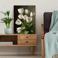 thumbnail image 5 of Qisvanset White Tulips Oil Painting Canvas Wall Art 15.75x11.81 INCHES, 5 of 8