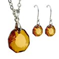 thumbnail image 1 of Juego de aretes y cadena con dije corte Majestic, plata mexicana ley .925, Ambar, 1 of 5