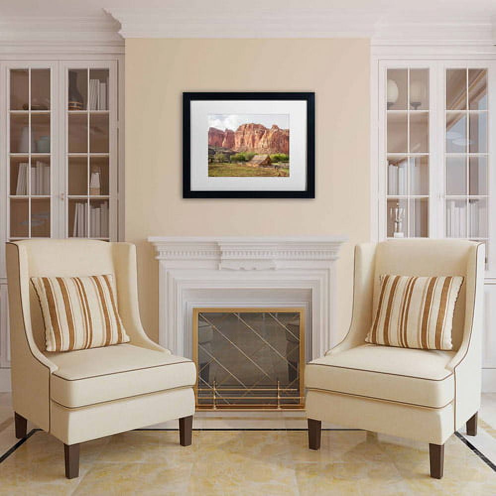 Trademark Fine Art "Capitol Reef Scenic" Canvas Art by Pierre Leclerc, White Matte/Black Frame