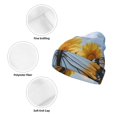 thumbnail image 3 of Lsque Vibrant Butterfly And Sunflowers Pattern Knitted Beanie, Unisex Winter Hat, Knit Hat Winter Beanies Thick Fisherman Beanies Cuffed Plain Skull Caps, 3 of 6