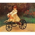 thumbnail image 2 of Monet, Claude 13x12 White Modern Wood Framed Museum Art Print Titled - Jean An His Wooden Horse 1872, 2 of 4