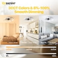 thumbnail image 4 of Ensenior 20'' Low Profile Ceiling Fans with Lights and Remote, Fandelier Ceiling Fan Flush Mount, APP Control, 6 Speed & 3000K-6500K Stepless Dimmable Small Ceiling Fan with Light for Bedroom - White, 4 of 5