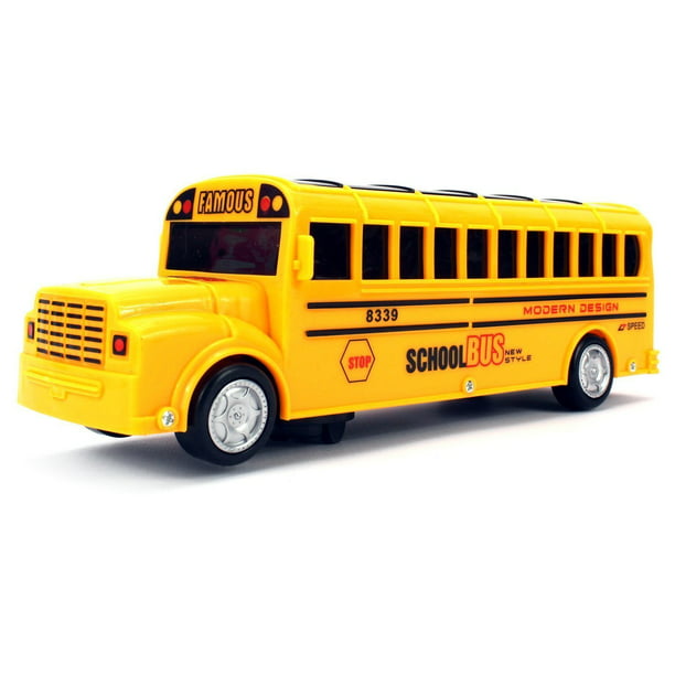 3D Dream School Bus Battery Operated Bump & Go Toy Bus w/ Fun Sounds,  Flashing Lights, Music
