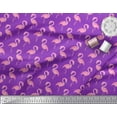 thumbnail image 2 of Soimoi Purple Velvet Fabric Flamingo Bird Print Fabric by the Yard 58 Inch Wide, 2 of 3
