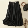 thumbnail image 2 of Women's Loose Casual Draping Mid Length High Waisted Solid Color Skirt,Size XXL, 2 of 2
