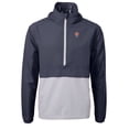 thumbnail image 2 of Men's Cutter & Buck  Navy Auburn Tigers Alumni Logo Charter Eco Knit Recycled Anorak Half-Zip Jacket, 2 of 3