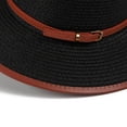 thumbnail image 5 of Noric Women Summer Sun Hat Vintage Flat Top Wide Brim Straw Hat with Belt Buckle UV Protection, 5 of 5