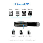 Rocketek® 11 in 1 USB 3.0 Memory Card Reader/Writer with a Build-in Card Cover and 2 Slots (SD + Micro SD) for SDXC,