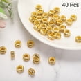 thumbnail image 3 of Uxcell 40Pcs 10mm Cuentas de Strass de Gran Agujero, Cuentas Espaciadoras a Granel Europeas (Oro Brillante), 3 of 5
