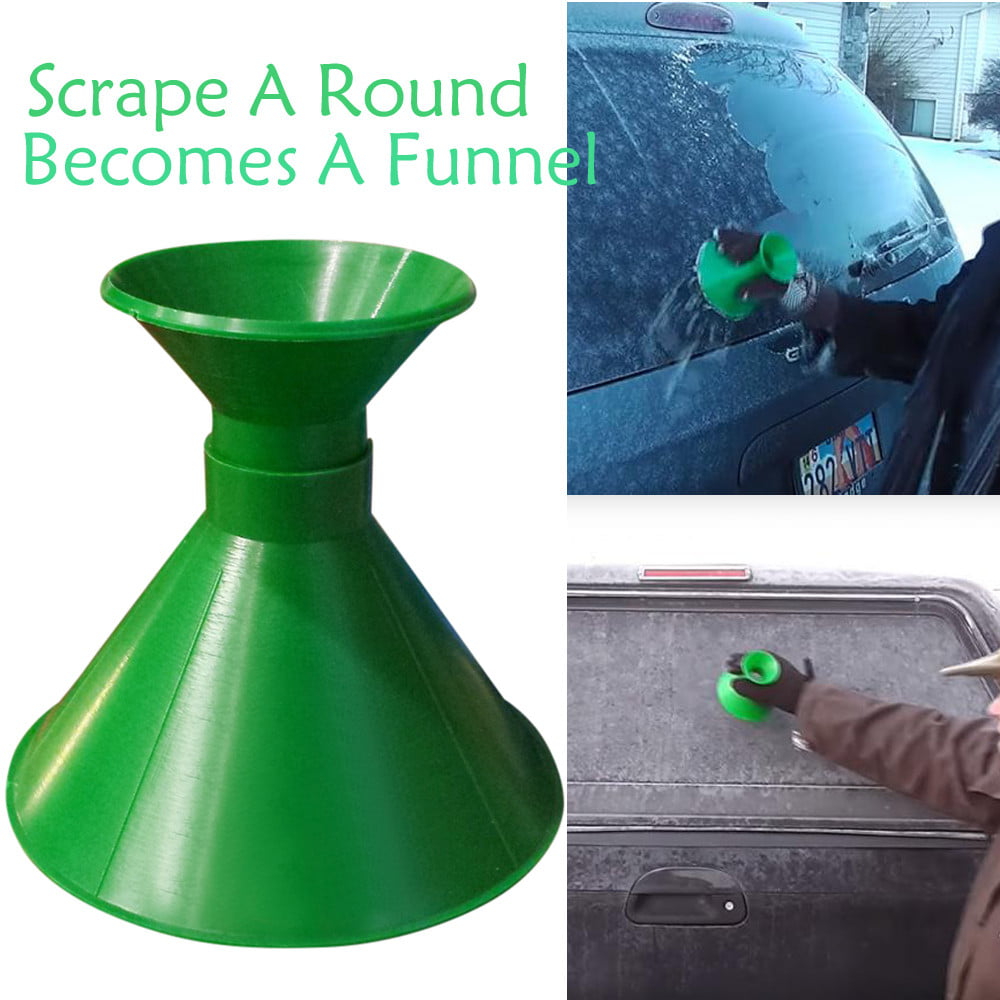 cufuller Scrape A Round Ice Scraper Cone Funnel Shaped Ideal for Cold Snow Weather Car Windshield Snow Removal 