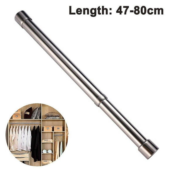 Pull-out Clothes Rail Closet Stainless Steel Tension Rod,47-80cm