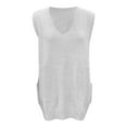 thumbnail image 5 of Ediodpoh Solid Knit Sweater Vest with Collar and Pocket Autumn Winter Sleeveless Pullover Sweater Vest Women for Casual Warm Fashion White XL, 5 of 6