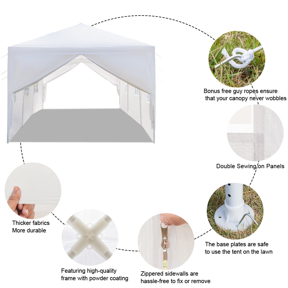 Outdoor 10'x30' Party Wedding Tent, Heavy Duty Canopy Gazebo, Maximum 50 People Outdoor 10'x30' Party Wedding Tent, Heavy Duty Canopy Gazebo, Maximum 50 People