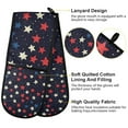 thumbnail image 2 of Yayeee Double Oven Mitt Kitchen Heat Resistant Baking 35" x7" Quilted Glove, Red Starry Pattern, 2 of 6