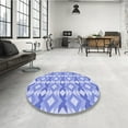 thumbnail image 4 of Ahgly Company Machine Washable Indoor Round Transitional Light Slate Blue Area Rugs, 6' Round, 4 of 7