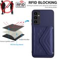 thumbnail image 3 of for Samsung Galaxy A15 Slim Case with Card Holders and Strap for Women, Samsung Galaxy A15 Phone Case Wallet PU Leather Kickstand RFID Blocking Flip Shockproof Wallet Case - Blue, 3 of 11