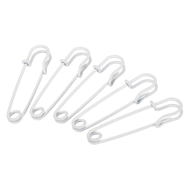 Uxcell Épingles de Sûreté 2,48 Pouces Grandes Épingles à Coudre en Métal Blanches 20 Pcs