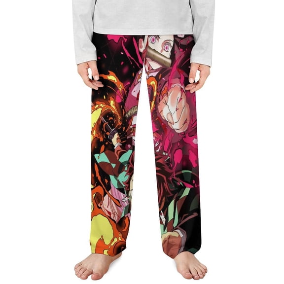 Demon Slayer Pajama Pants Long Sleep Pants Soft Elastic Waist PJ Bottoms Lounge Pants