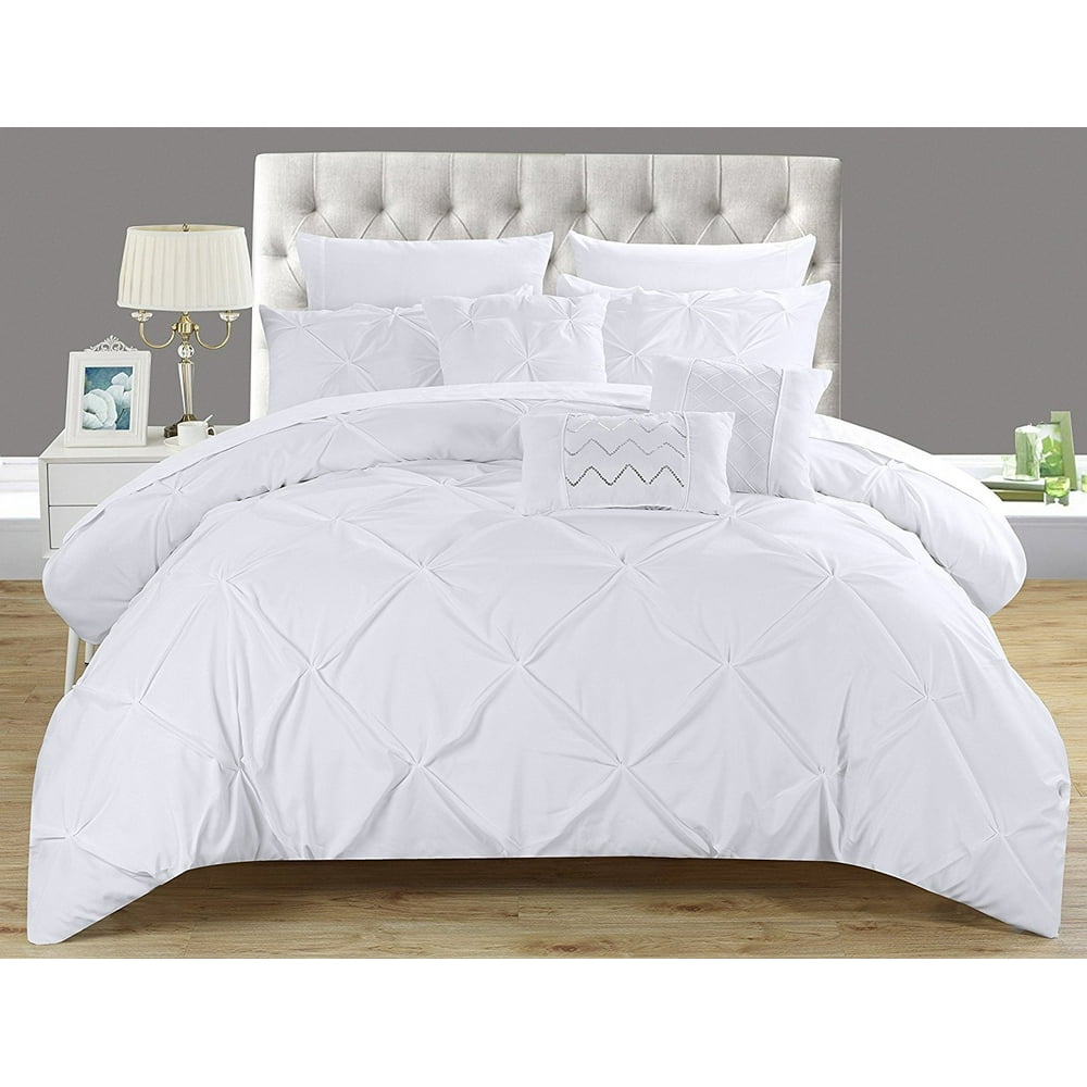 Chic Home 10 Piece Hannah Pinch Pleated, ruffled and pleated complete