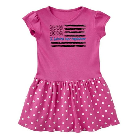 

Inktastic I Love my Mommy- Police Officer Distressed Flag Gift Baby Girl Dress