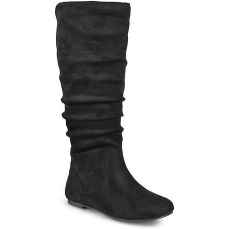 Women's Wide Calf Slouch Microsuede Boots (Best Snowboard Boots For Wide Flat Feet)