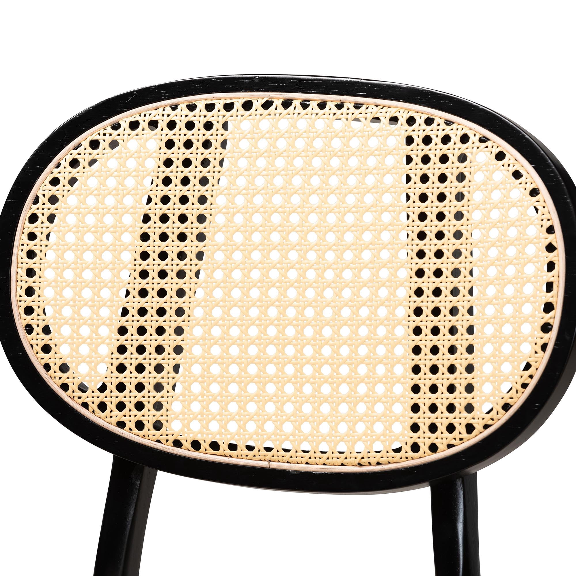 Baxton Studio Darrion Mid-Century Modern Cream Fabric and Black Finished Wood 2-Piece Counter Stool Set