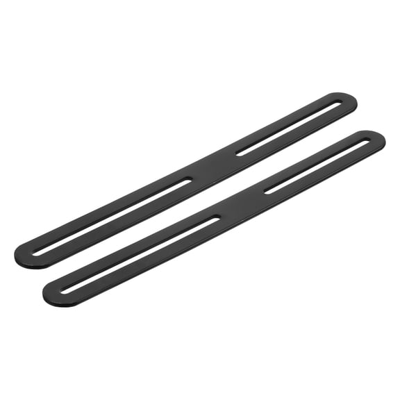 2Pcs Adjustable Flat Mending Plate Support with Slot, 14.17 x 0.94 Inch Stainless Steel Slotted Straight Brace Brackets for Wooden Furniture, Black