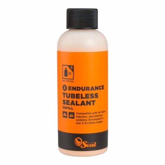 Orange Seal - Formule Endurance Scellant pour Pneus de Vélo Tubeless / Longue Durée Scellage Rapide / pour Pneus de Vélo Mtb Road Cx et Gravel / Recharge 4Oz
