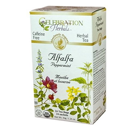 Celebration Herbals Alfalfa menthe poivrée Thé bio, 24 Ct