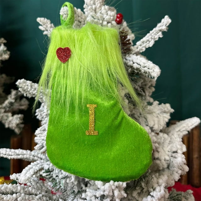 Bas en Laine Tricotée, Bas Brodés, Sac Cadeau pour Enfants, Bas de Noël