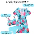 thumbnail image 5 of Aideaone Girls Bikini Swimsuits Set for Girls 3 Piece Skirt Bathing Suits Swim Dress Hawaiian Beach Swimwear with Kimono Cover Up, 5 of 7