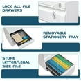 thumbnail image 4 of White Filing Cabinet 3 Drawers on Wheels Under Desk, Metal Rolling File Cabinet with Lock for Home Office, Small Mobile File Cabinet for Letter Legal File Folders, Un-Assembled, 4 of 12