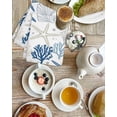 thumbnail image 7 of Blue Beige Coastal Hand Towels Set,Waffle Weave Kitchen Towels 2Pcs, Summer Beach Starfish Coral Nautical Microfiber Hair Face Bath Tea Towel Absorbent Quick Drying Cleaning Dish Cloths 15.7"x23.6", 7 of 7