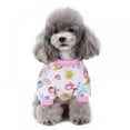thumbnail image 1 of Eleanos - Mono informal de algodón para perro, bonito diseño de cereza, para el hogar, pijama de 4 patas, 1 of 6