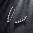 thumbnail image 5 of Pendientes escaladores ZHAOCHENG de oro rosa cristal hipoalergénicos, 5 of 5