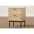 thumbnail image 5 of Baxton Studio Sherwin Brown and Black 2-Drawer End Table with Rattan Accent, 5 of 13