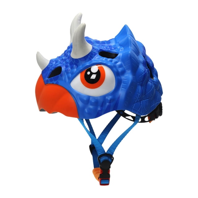 Casco de bicicleta para niños perfecl Ciclismo Ligero Portátil A la Moda Triceratops Azul