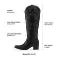 thumbnail image 2 of DREAM PAIRS Women's Knee High Cowboy Boots Embroidered Western Boots with Narrow Square Toe Comfortable Chunky Heel Tall Boots with Inner Zipper, 2 of 9