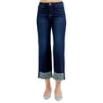 thumbnail image 2 of RISEN Mid Rise Fit Crop Wide With Printed Cuff Jeans, 2 of 4