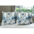 thumbnail image 2 of Ambesonne Winter Blue Throw Pillow Cover Pack of 4, Frosty Flowers Leopard, 4 Pcs-24" x 24", Slate Blue Pale Tan and White, 2 of 5