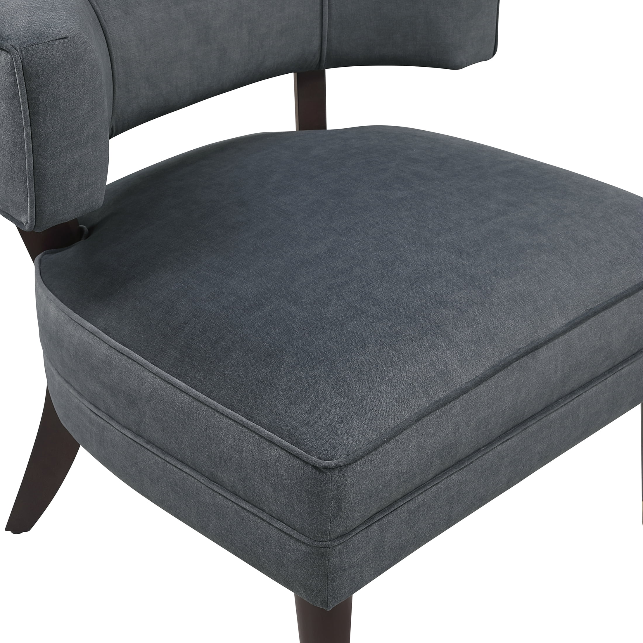 OakvillePark Rowanleigh Velvet Curved Back Accent Chair, Dark Gray