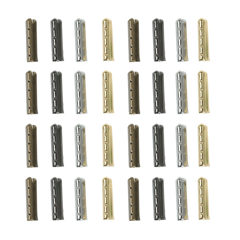80PCS DIY Shoelaces Head Copper Shoelaces Tips Head Repair Shoe Lace Tips  Replacement Bullet Shaped Aglet Tips Smooth Ends 